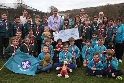 £250 from Okehampton Rotary for Okehampton Scout Group