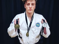 Tavistock's Tate Budge wins two golds at UK International Taekwondo Federation in Bath