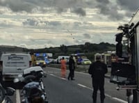 A30 closed both ways after six vehicle collision