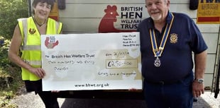 Egg-cellent boost for hen charity from Okehampton Rotary Club