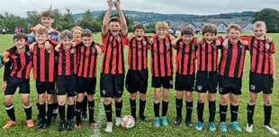 Tavistock Tinners under 12s team celebrate a well deserved victory