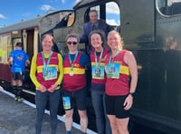 Okehampton Running Club members beat the train