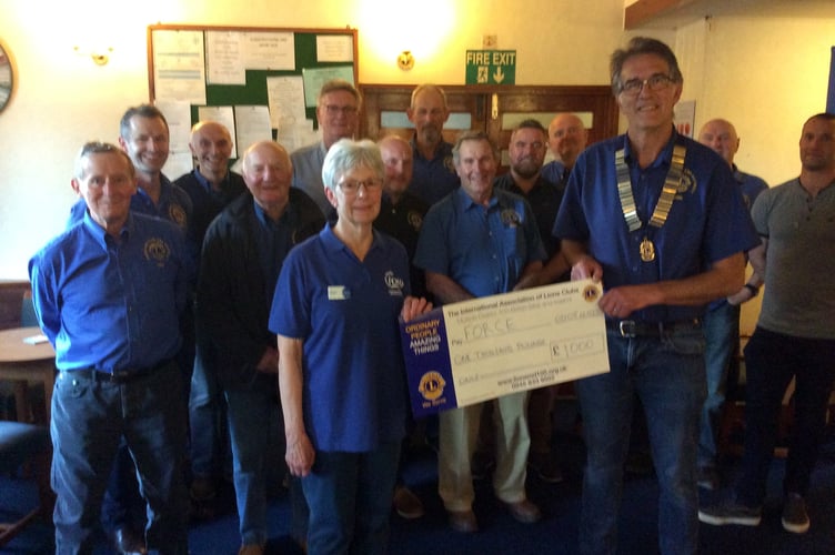 Okehampton Lions presentation to FORCE