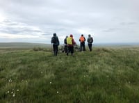 Okehampton Ramblers brave weather to visit Ducks Pool Letterbox