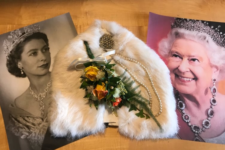 corsage in memory of Queen by Veronica Matthews of Sampford Courtenay