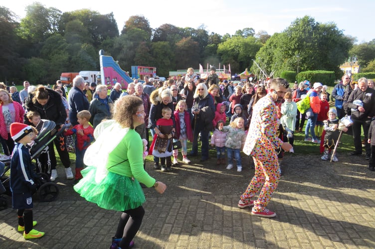 Entertainer Rob Pudner leads the dancing at Okehampton Carnival