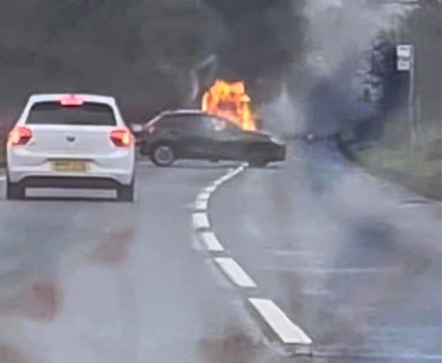 Campervan destroyed in fire on the A386