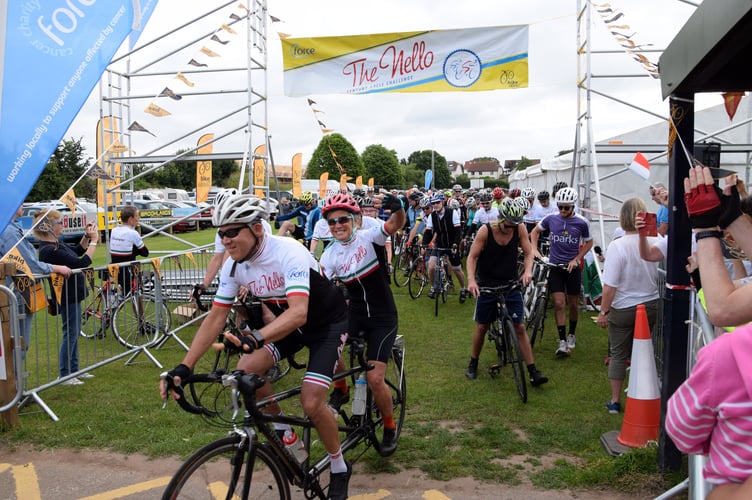 At the start of a previous Nello charity cycle ride.