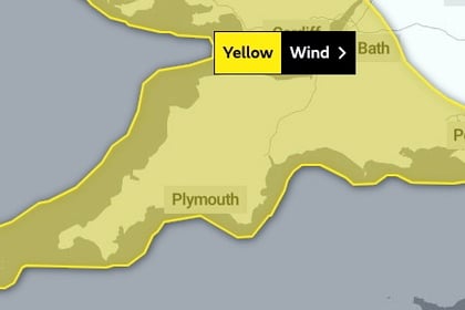 Storm Antoni will bring winds up to 65mph across Devon tomorrow