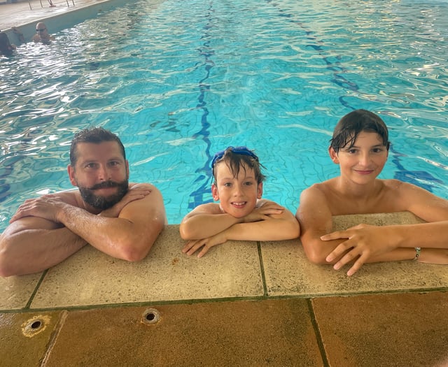 Dad and sons complete swim challenge