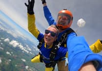 Okehampton skydiver raises £1,500 for cancer charity