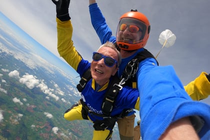Okehampton skydiver raises £1,500 for cancer charity