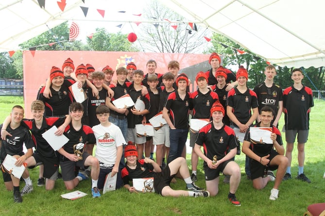 Tavistock Rugby Club's under 15s and 16s at their end of season presentation