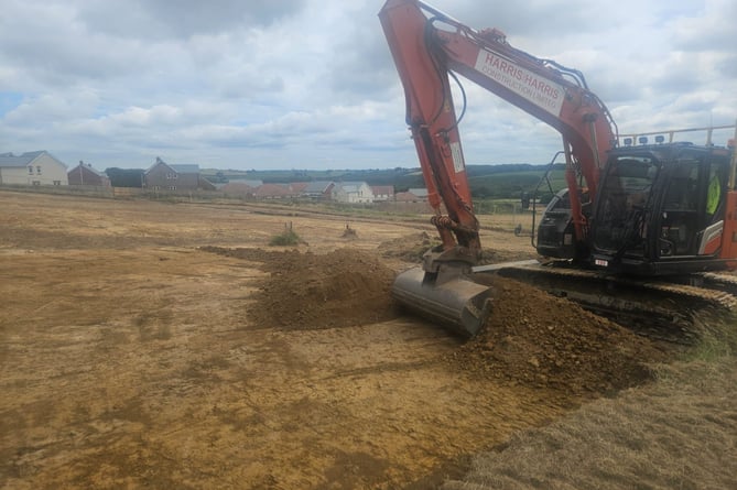 Archaeologists begin a survey at Allison Homes in Winkleigh. 