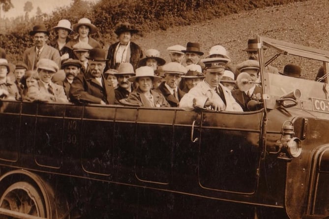 A Belstone charabanc outing, perhaps dating from the 1920s, is among fascinating photos on display in the 'Dartmoor Past and Present' exhibition at Belstone Methodist Church