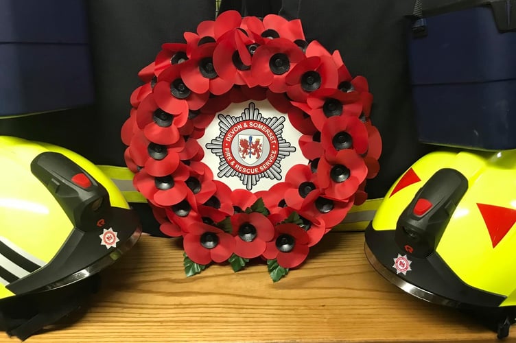 Okehampton Fire Brigade reef for Remembrance 