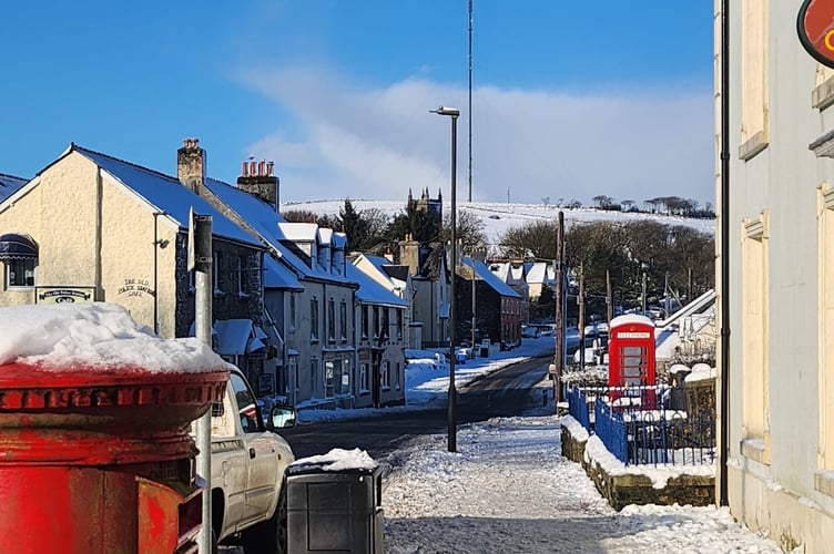 The scene in Princetown last Thursday morning, as the sun came out following heavy snow on Wednesday afternoon