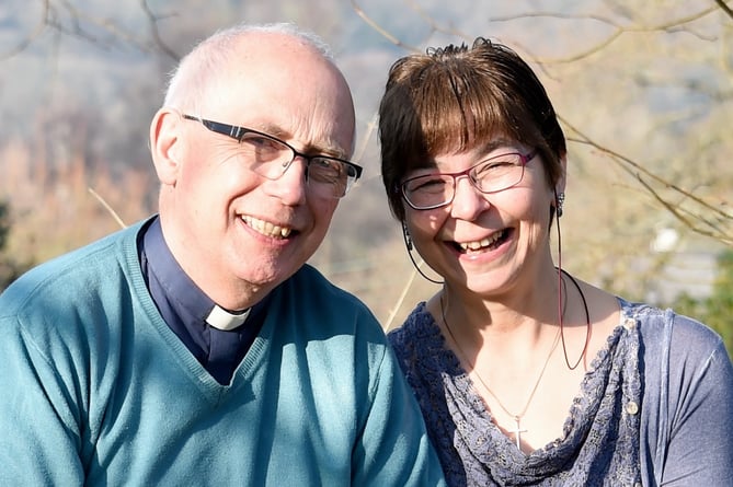 The Rev Stephen Cook and his wife Fiona, who is a nurse. The couple have been part of the Okehampton community for the past 22 years.