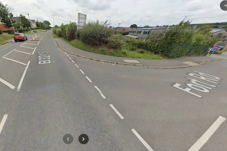 The busy junction off Crediton Road in Okehampton